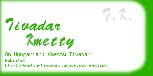 tivadar kmetty business card